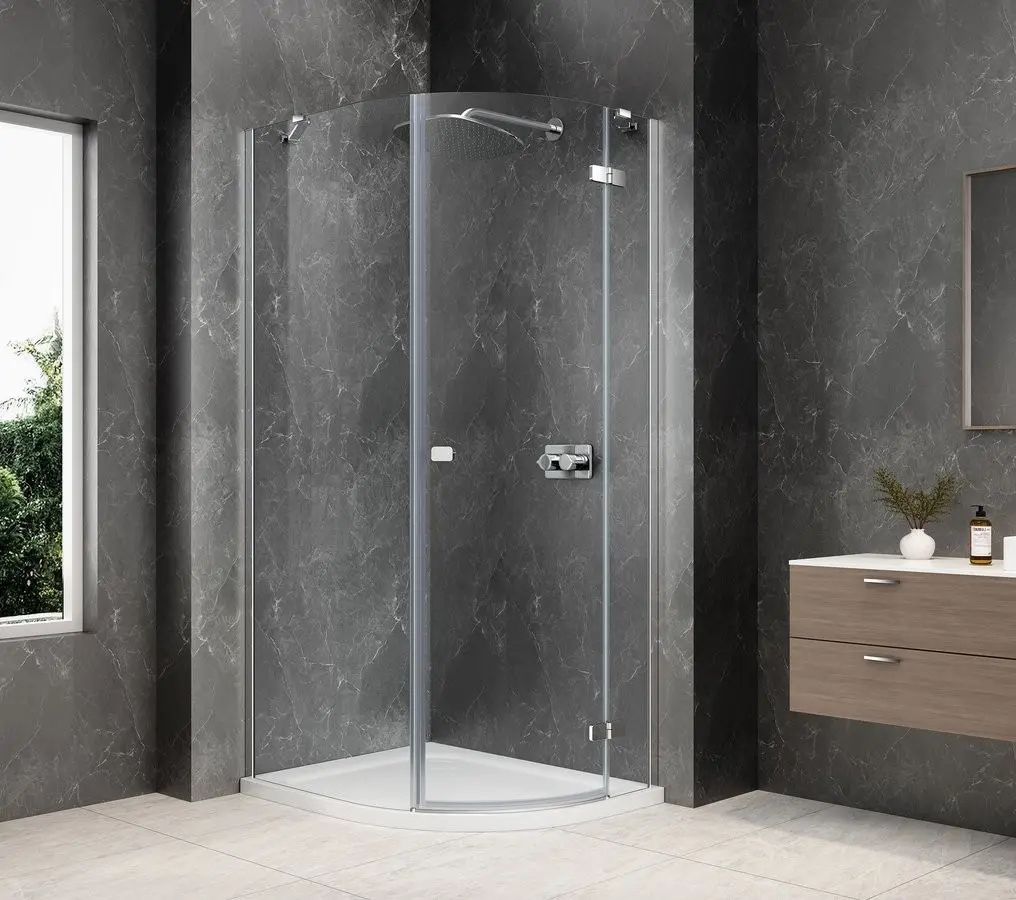 POLYSAN GLOBE CHROME čtvrtkruhový sprchový kout 800x1000, čiré sklo, pravé GB2810RC