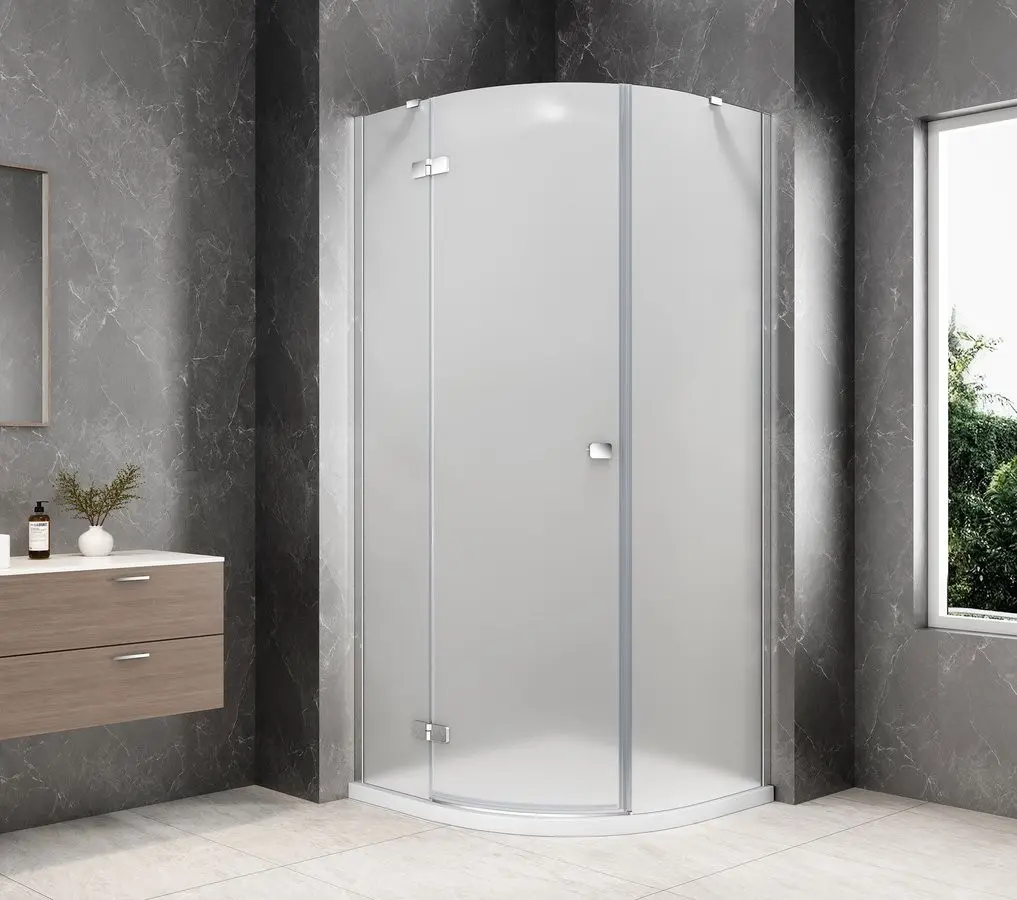 POLYSAN GLOBE CHROME čtvrtkruhový sprchový kout 800x800, matné sklo, levé GB2680MLC