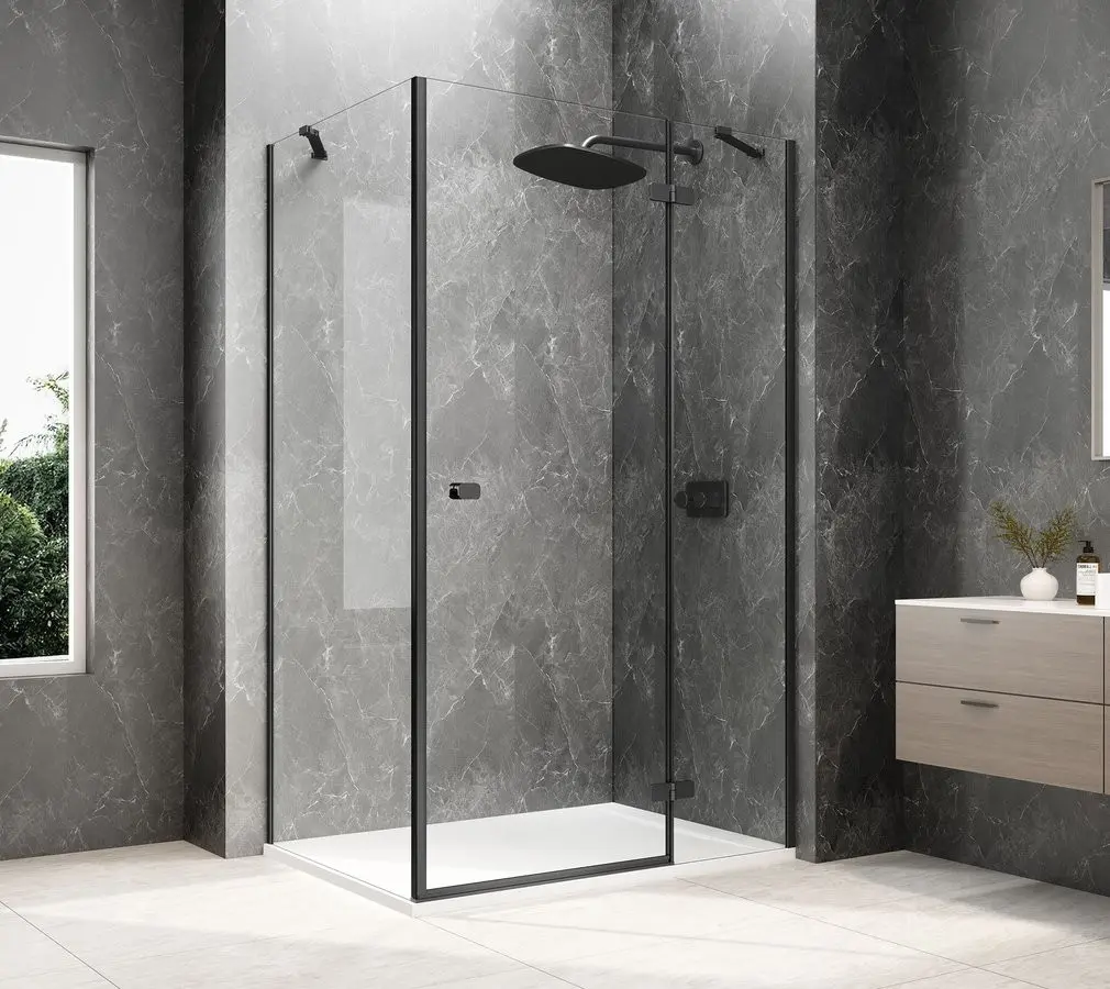 POLYSAN GLOBE BLACK obdélníkový sprchový kout 1100x900, čiré sklo, pravé GB1011-3315RB