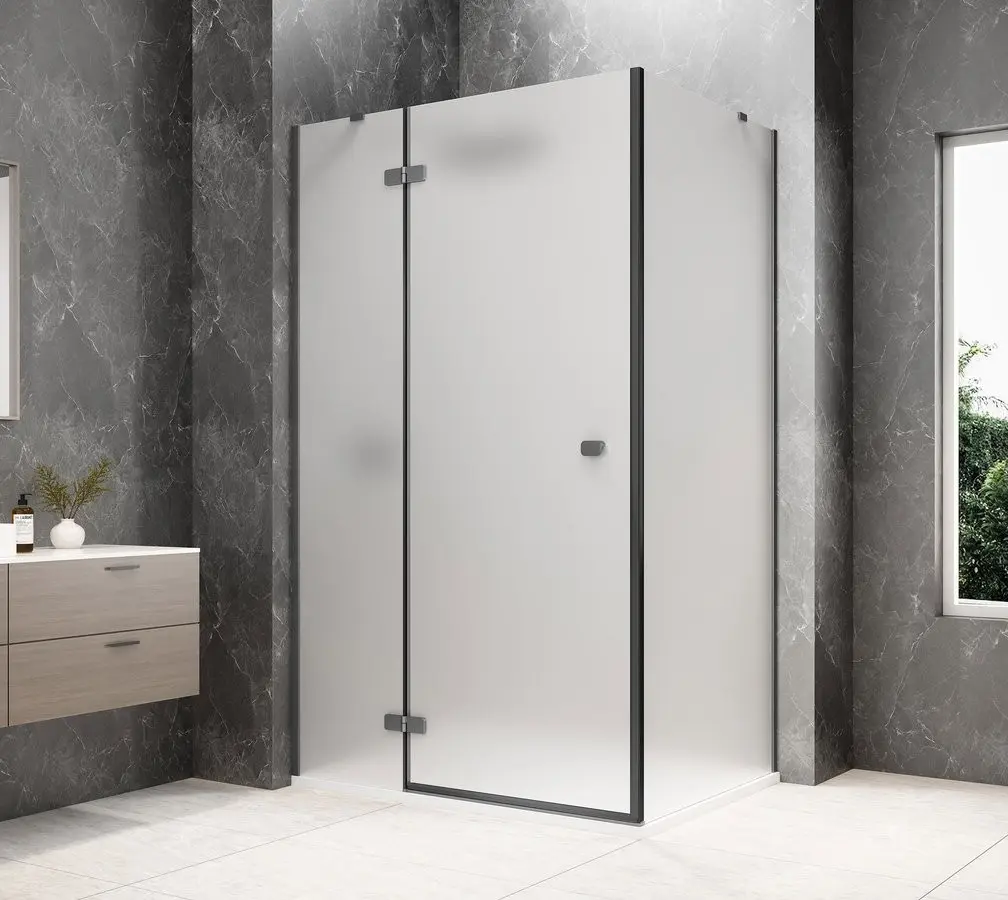 POLYSAN GLOBE GUN METAL obdélníkový sprchový kout 1100x800, matné sklo, levé GB1011-3215MLGM
