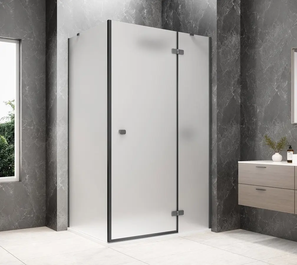 POLYSAN GLOBE GUN METAL obdélníkový sprchový kout 1200x900, matné sklo, pravé GB1012-3315MRGM
