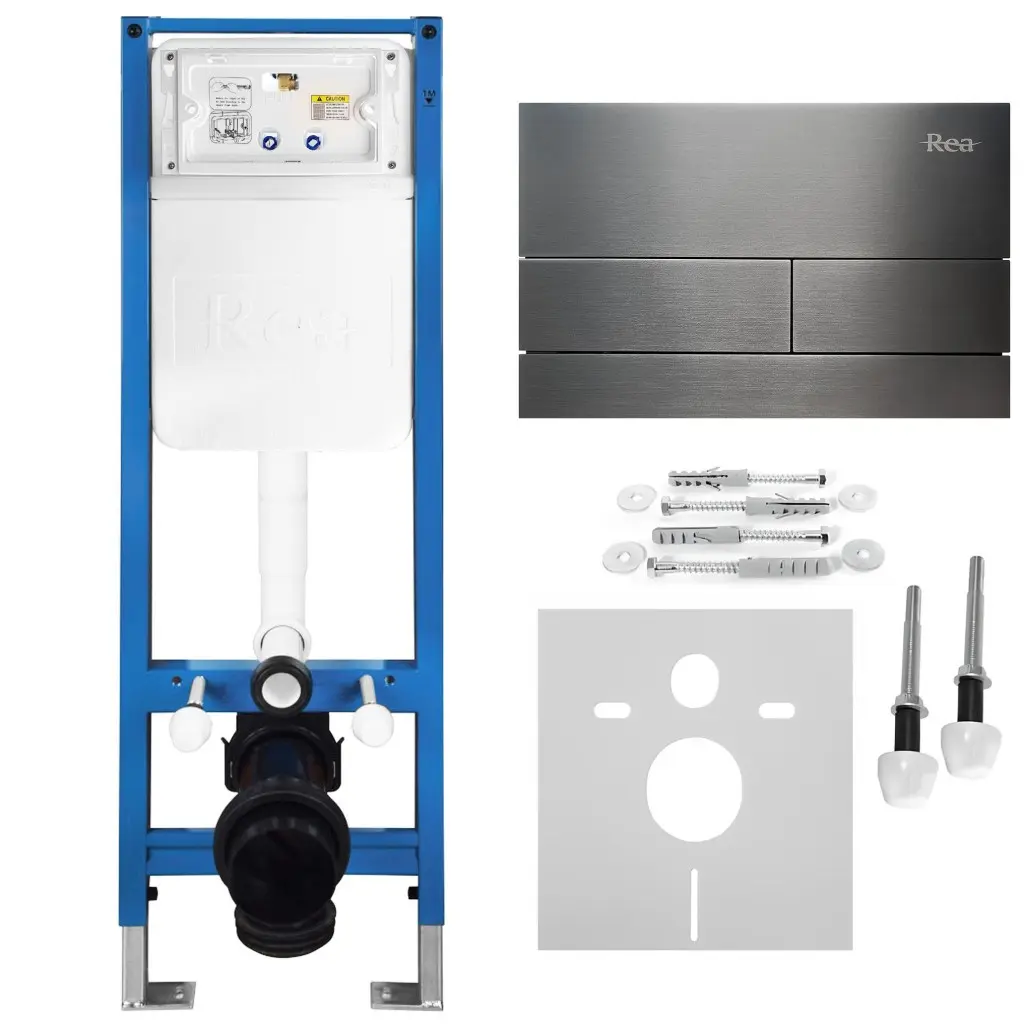 REA Podomítkový Instalační Set Slim 024N pro WC s Tlačítkem T Titan KPL-E1632