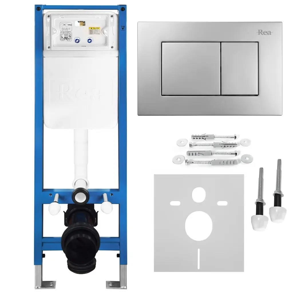 REA Podomítkový Instalační Set Slim 024N pro WC s Tlačítkem J Satin KPL-E1637