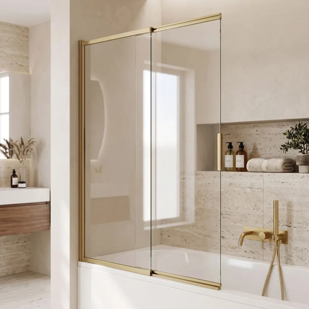 REA Vanová zástěna posuvná Dario Brush Gold 100 REA-W7885
