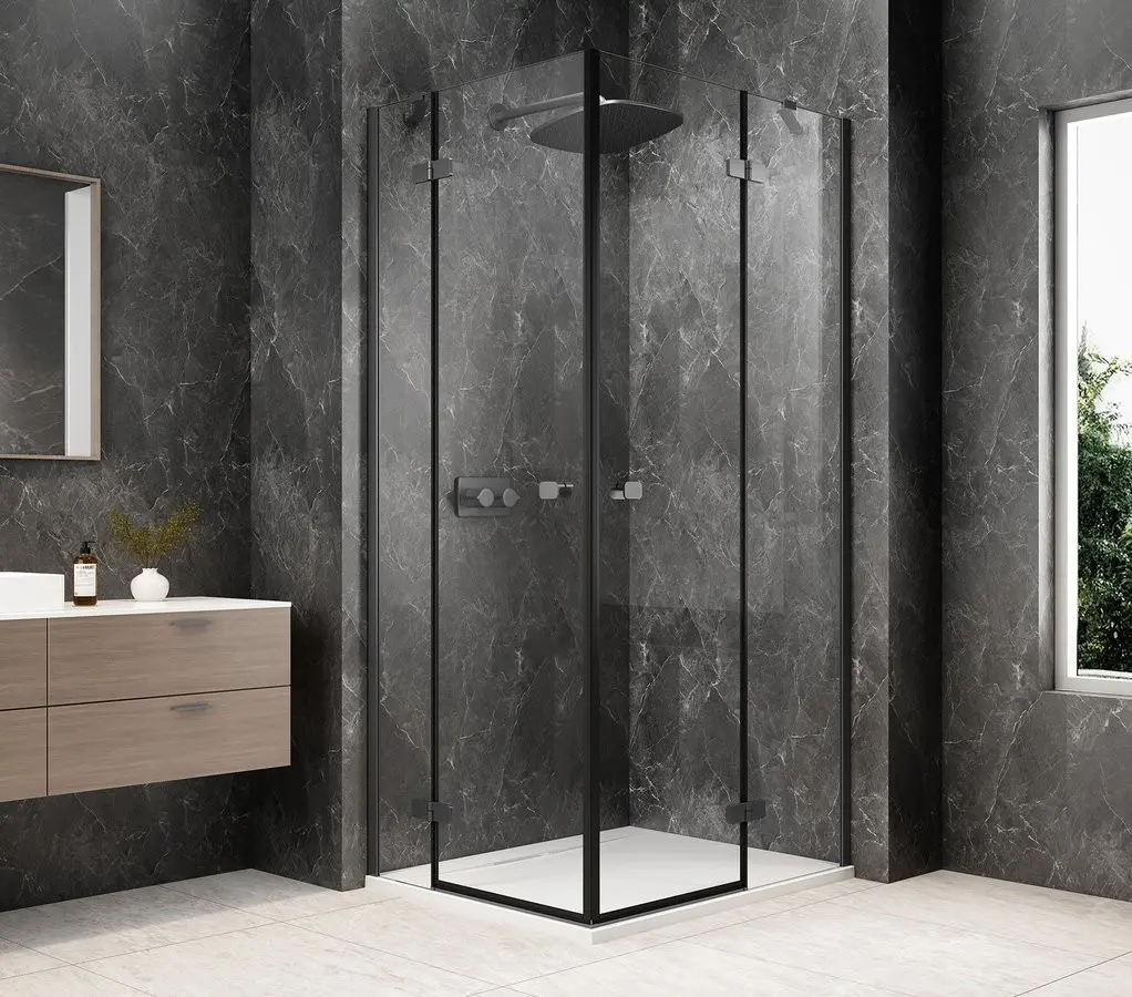 POLYSAN GLOBE GUN METAL obdélníkový sprchový kout 1200x800, rohový vstup, čiré sklo GB5280GM