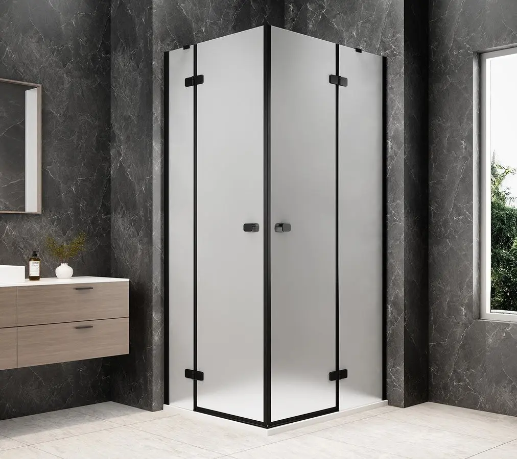 POLYSAN GLOBE BLACK obdélníkový sprchový kout 1000x900, rohový vstup, matné sklo GB5090MB