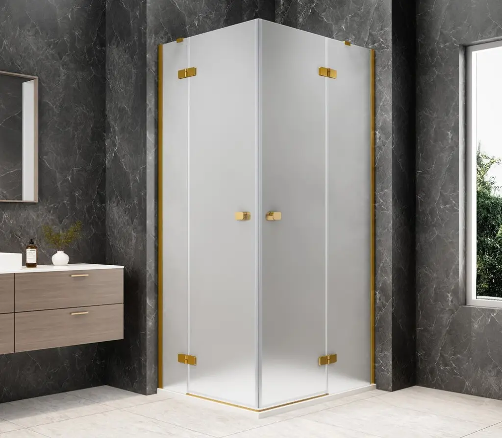 POLYSAN GLOBE GOLD MATT obdélníkový sprchový kout 1200x800, rohový vstup, matné sklo GB5280MG