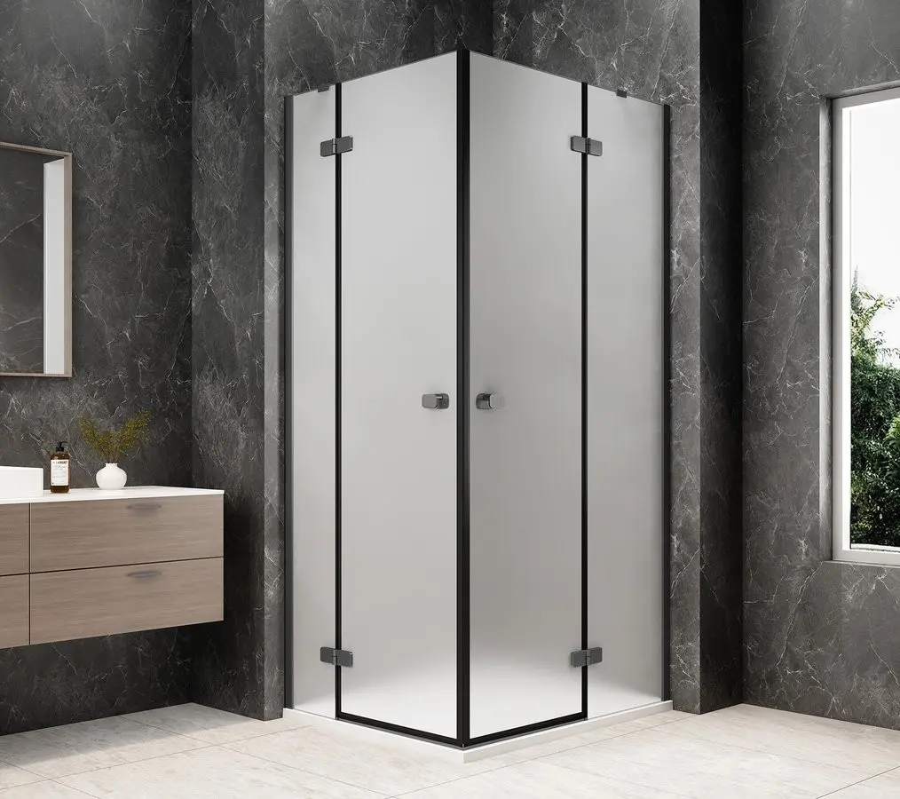 POLYSAN GLOBE GUN METAL obdélníkový sprchový kout 1200x800, rohový vstup, matné sklo GB5280MGM