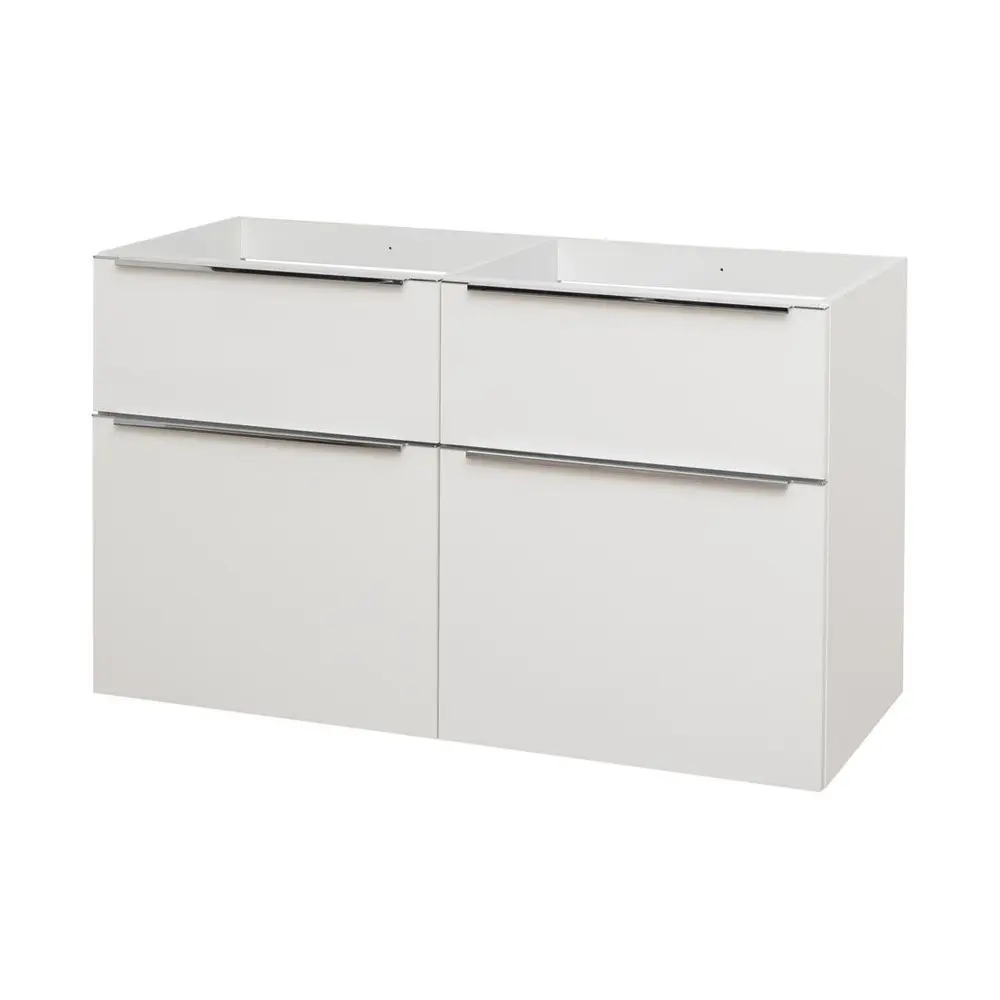 Mereo Mailo, koupelnová skříňka 120 cm, bílá, elox AL madlo CN513SN