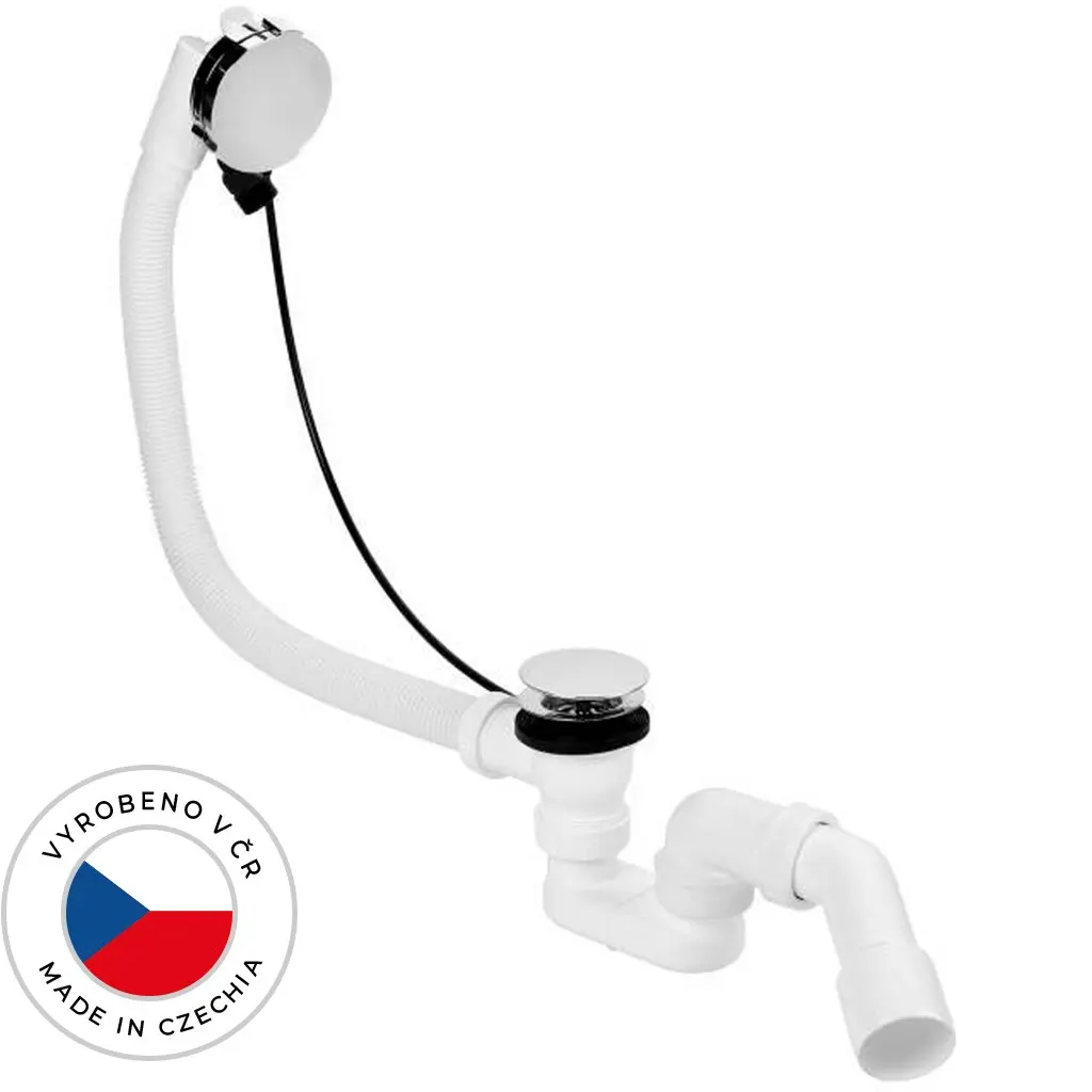 CERANO Vanová souprava ovládaná bovdenem s napouštěním SLIM sifon DN40/50 zátka 72mm chrom 61 CER-114936