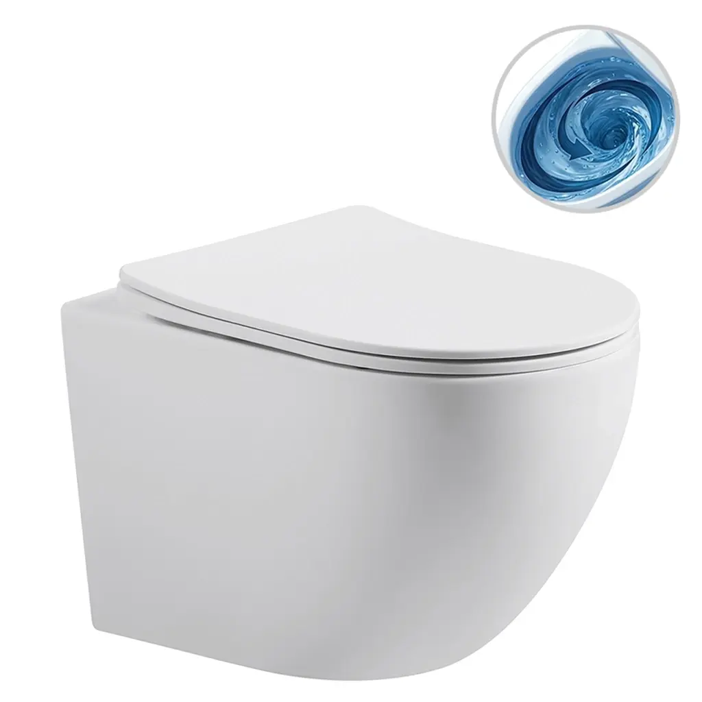 CERANO WC závěsné Cesso, Vortex vírové splachování + Slim/SoftClose sedátko bílá matná 49x36 CER-476681