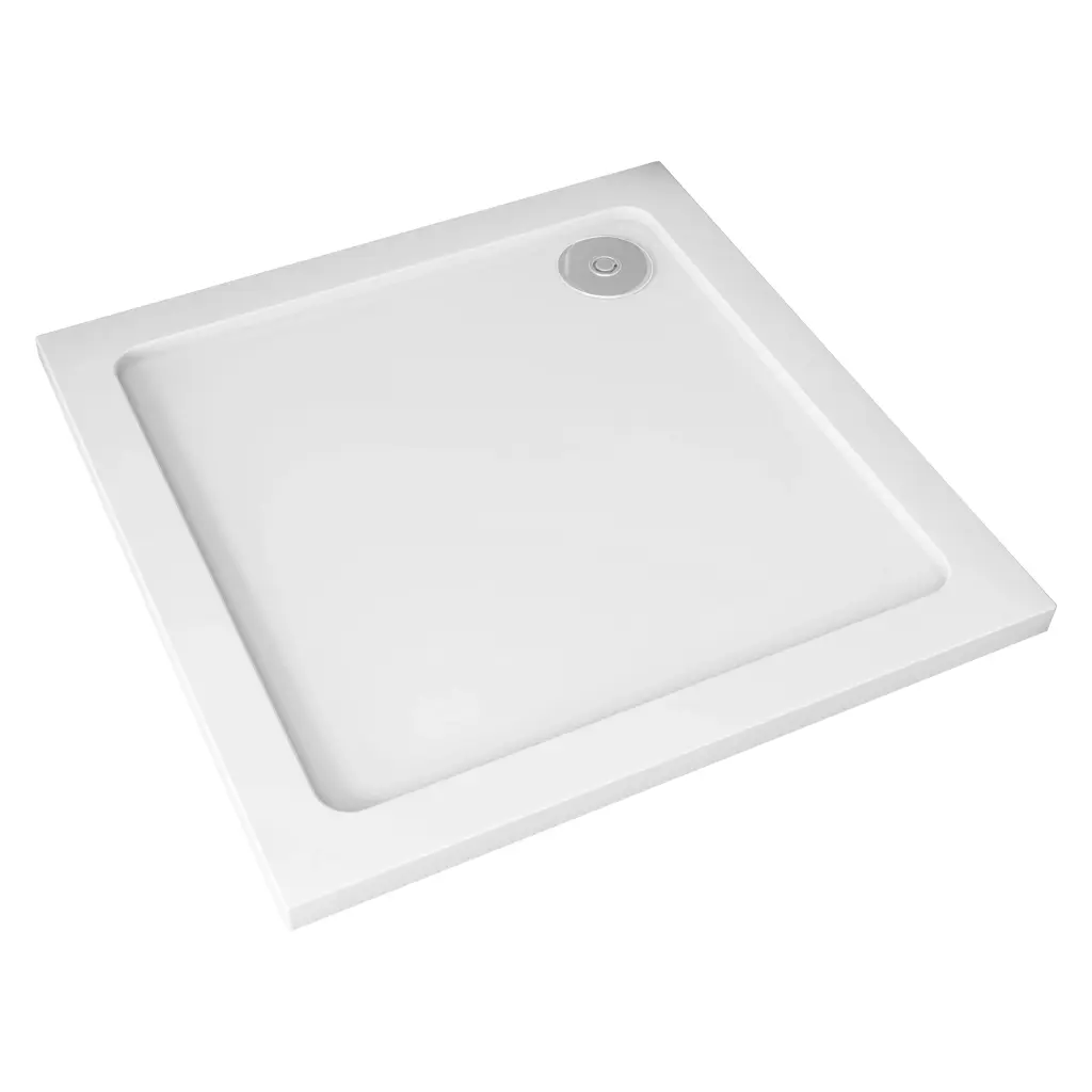 CERANO Sprchová vanička čtvercová Piato litý mramor bílá lesklá 90x90x3  CER-476942