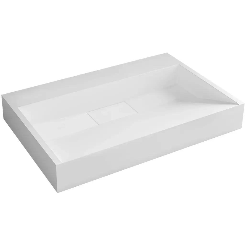 Umyvadlo z litého mramoru Vita - nástěnné i na desku - bílá lesklá - 60x37 cm