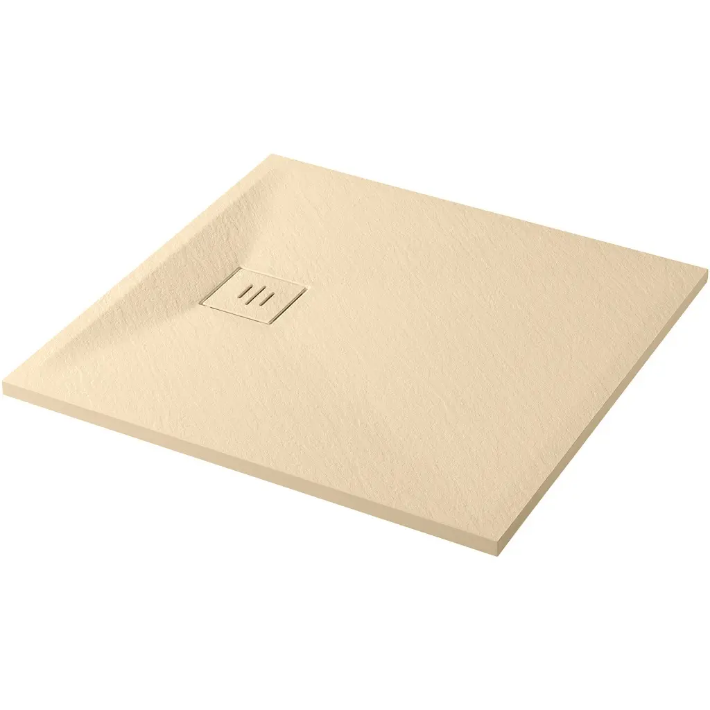 CERANO Sprchová vanička čtvercová Pablo SMC/minerální kompozit strukturovaná ivory 80x80x3  CER-481366