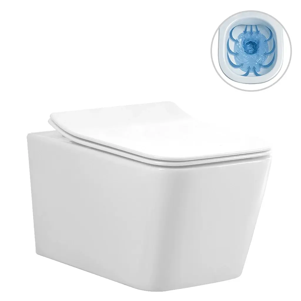 CERANO WC závěsné Forte, Rimless bezokrajové splachování + Slim/SoftClose sedátko bílá lesklá 51x36  CER-538747