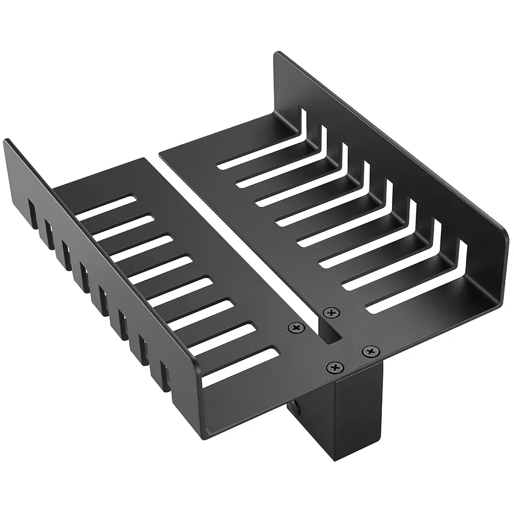CERANO Walk-in polička s drážkami na sklo sprchového koutu 6-10 mm černá matná 25x11,7  CER-664618