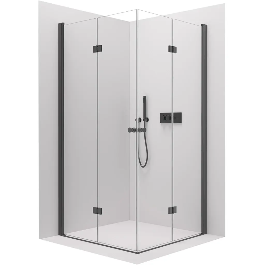 CERANO Sprchový kout Volpe Duo L/P 6 mm černá matná, transparentní sklo 120x70x190 zalamovací CER-669580