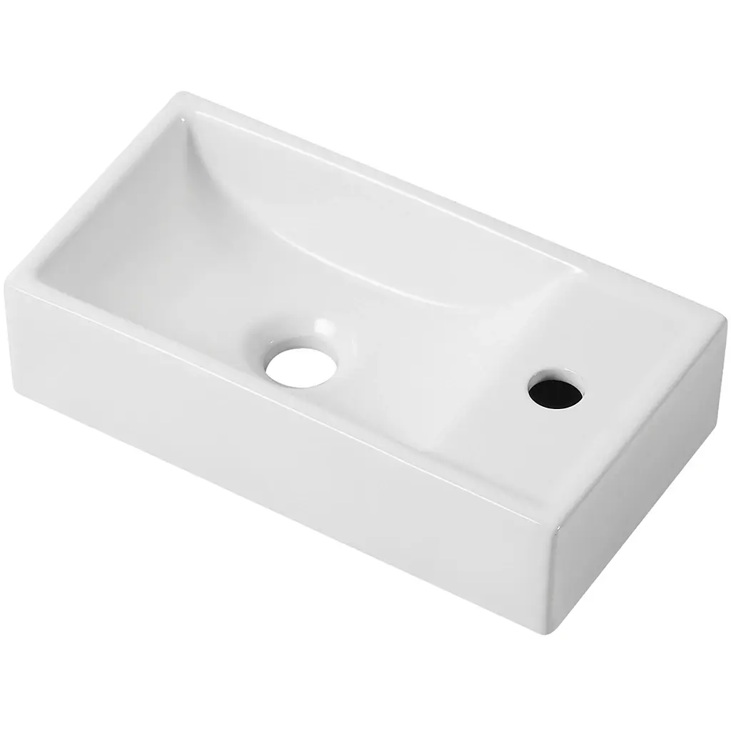 CERANO Umyvátko keramické Giovanni, závěsné pravé bílá lesklá 41x22,5  CER-670831