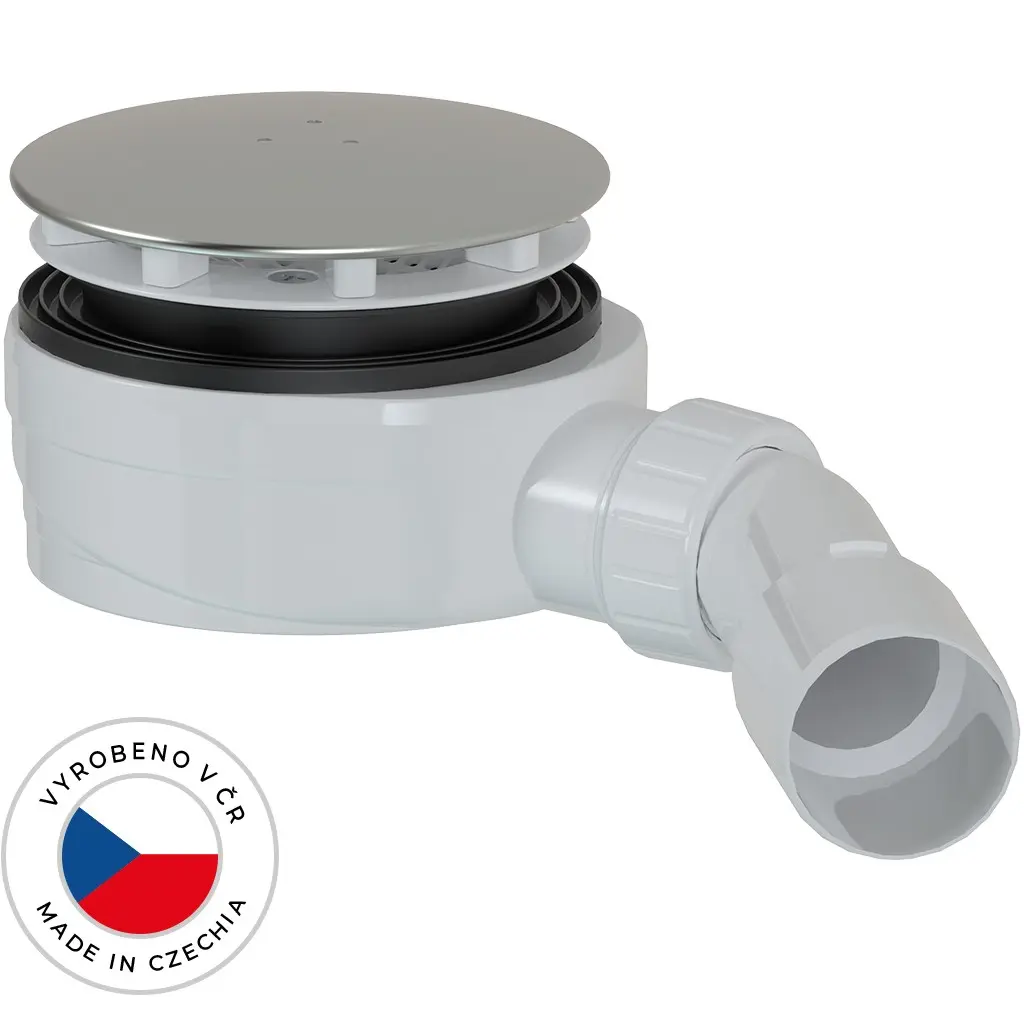 CERANO Sifon sprchové vaničky Ultra Slim gravitační klapka 90mm DN40/50 krytka nerez CER-676630