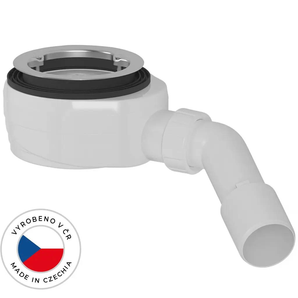 CERANO Sifon sprchové vaničky nízký 90mm DN40/50 příruba nerez CER-676633