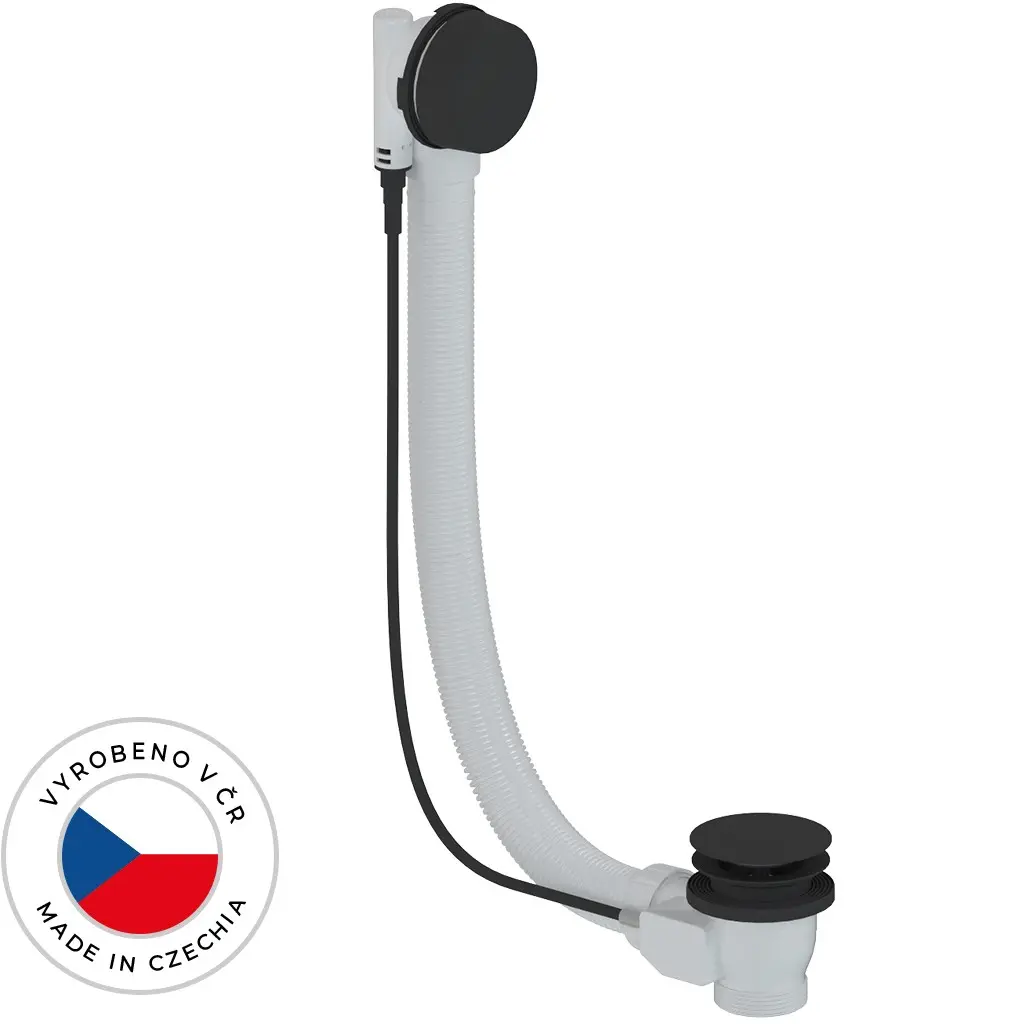 CERANO Vanová souprava ovládaná bovdenem 6/4“ zátka 72mm bez sifonu černá matná 80  CER-676690