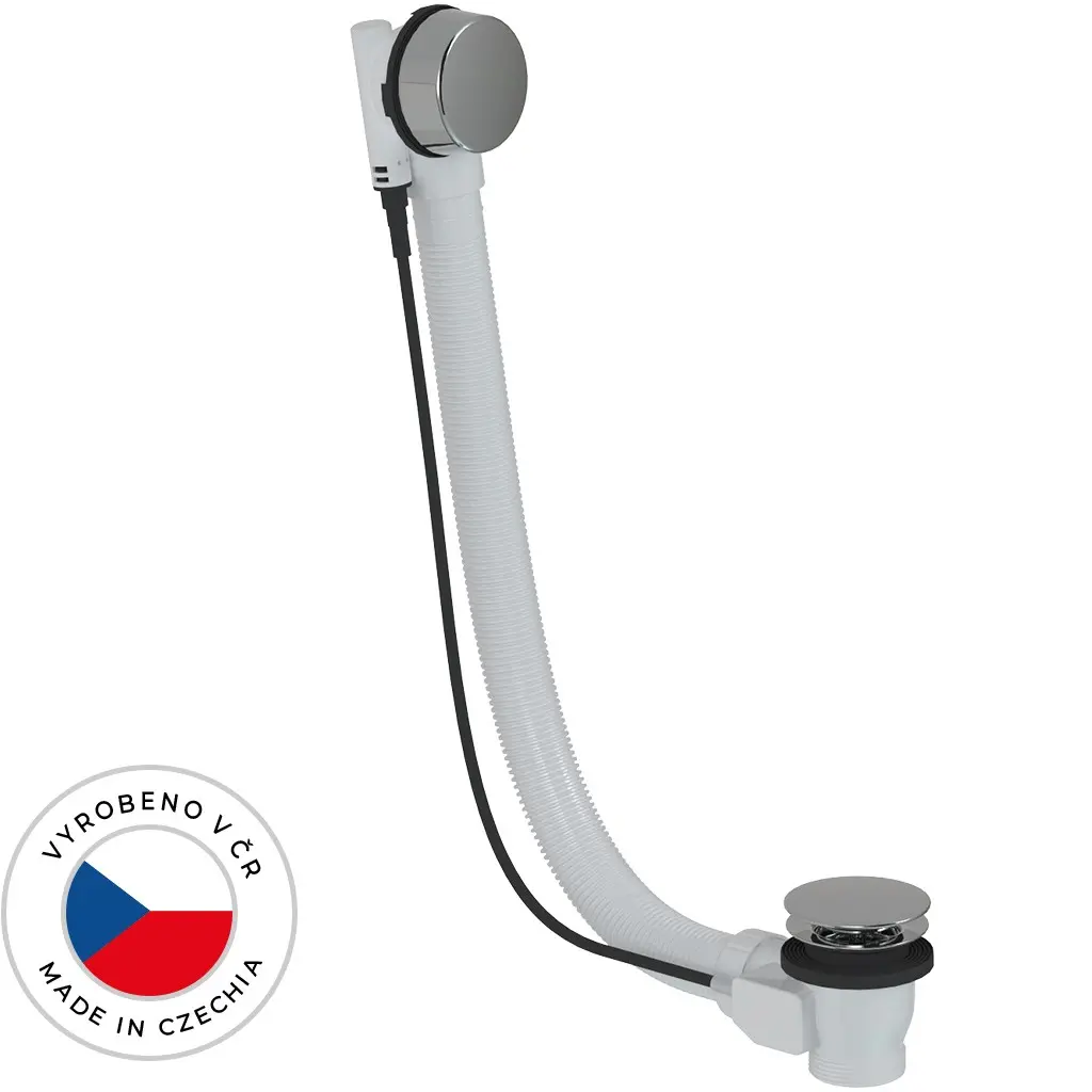 CERANO Vanová souprava ovládaná bovdenem 6/4“ zátka 72mm bez sifonu chrom 80  CER-676693