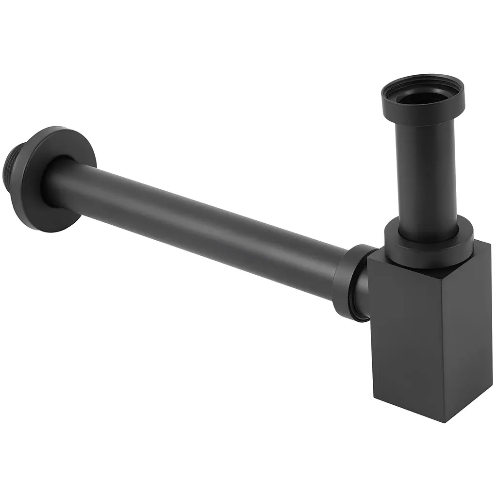 Sifon umyvadlový - 5/4" - nerez - DN32 mm - černá matná
