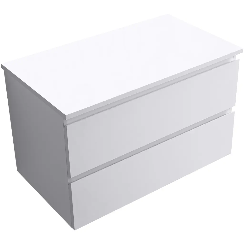 Koupelnová skříňka Carole - bílá matná + deska z lit. mramoru Elanys - 12 mm - bílá matná - 100x49,2x46 cm