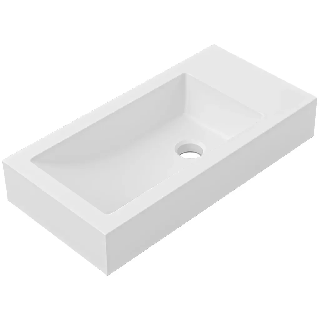 Umyvadlo z litého mramoru Sofia - bílá matná - 50x25 cm
