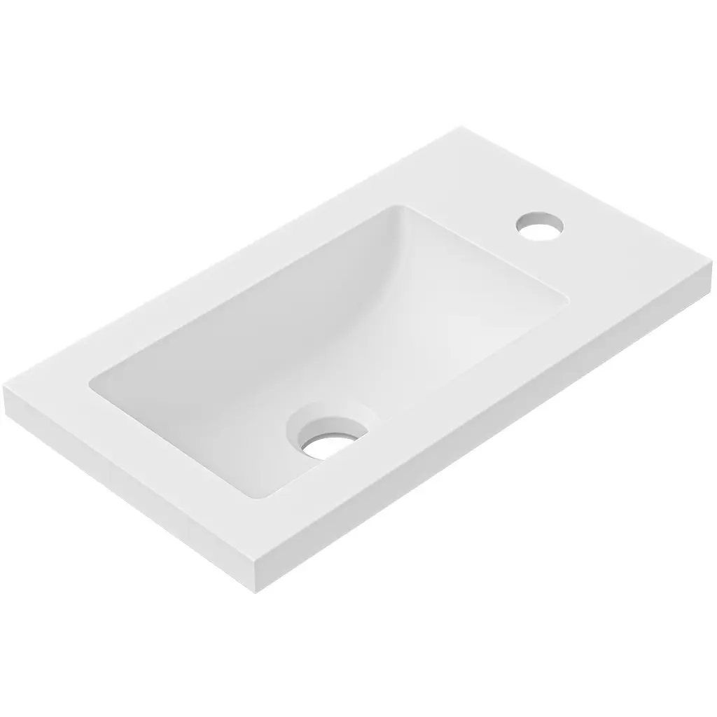 Umyvadlo z litého mramoru Sora/Zola - bílá matná - 40x22 cm