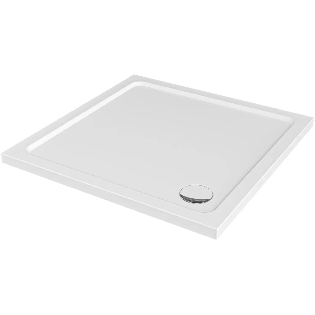 CERANO Sprchová vanička čtvercová Brio SMC/minerální kompozit strukturovaná bílá 80x80x4  CER-679500