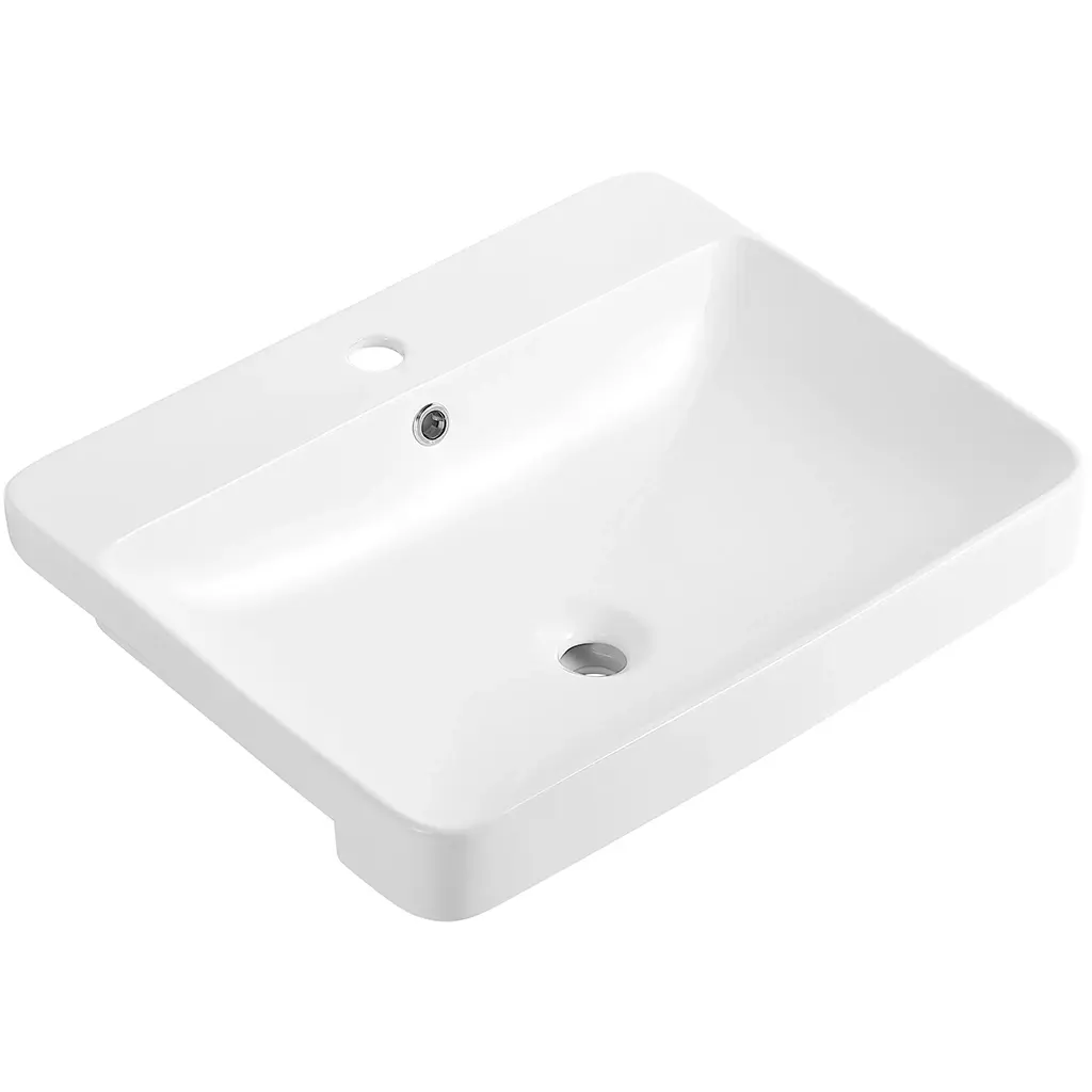 CERANO Umyvadlo keramické polozápustné Ravelo bílá lesklá 59,5x47,5  CER-680350