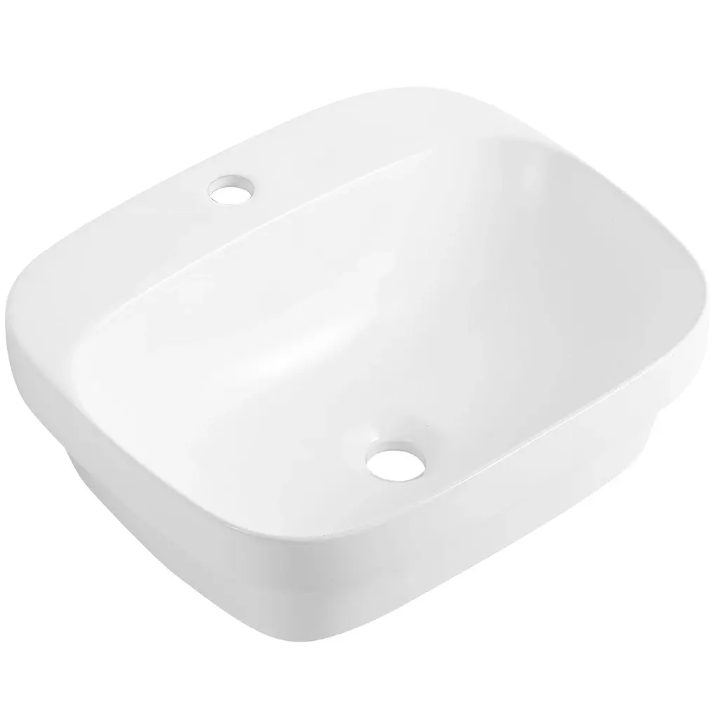 CERANO Umyvadlo keramické polozápustné i na desku Nera bílá lesklá 50x42,5  CER-680352