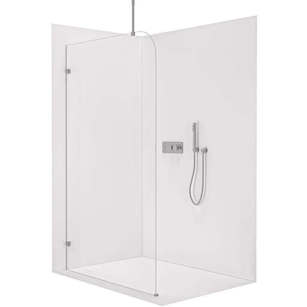 Sprchová zástěna Walk-in Orbis Top Round L/P - 8 mm - kulatá vzpěra - chrom, transparentní sklo - 160x200 cm