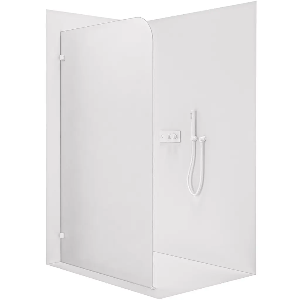 CERANO Sprchová zástěna Walk-in Orbis Levá 8 mm bílá matná, mléčné sklo 80x200 CER-682369