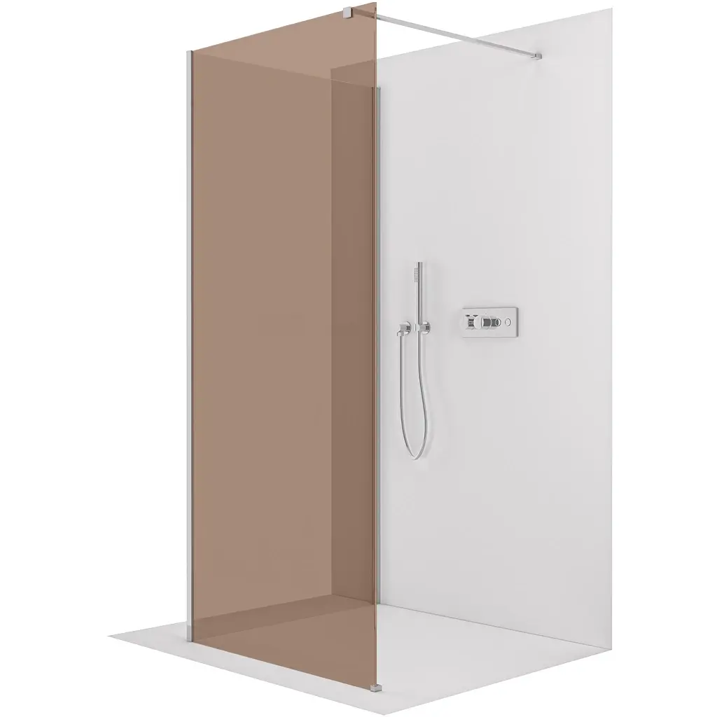 CERANO Sprchová zástěna Walk-in Onyx Corner Cube L/P 8 mm hranatá vzpěra chrom, bronzové sklo 100x100x200  CER-688312