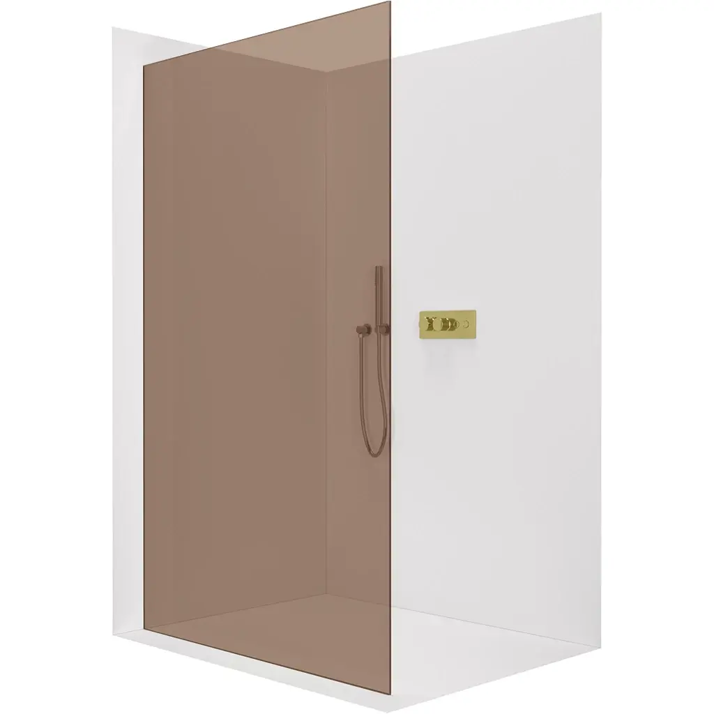 CERANO Sprchová zástěna Walk-in Crystal L/P 8 mm bezvzpěrový systém zlatá, bronzové sklo 60x200  CER-690364