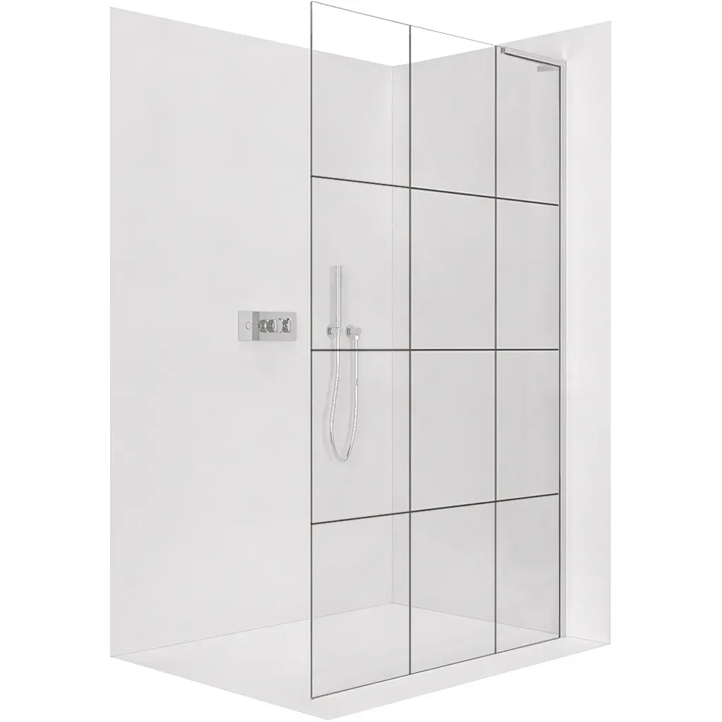 CERANO Sprchová zástěna Walk-in Onyx L-pravá vzpěra 8 mm chrom, industriální sklo 90x200  CER-8050BD1337