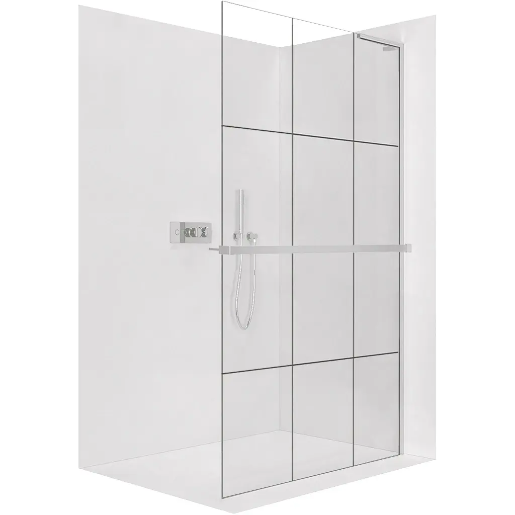 CERANO Sprchová zástěna Walk-in Onyx L-pravá vzpěra 8 mm + polička/držák na ručníky chrom, industriální sklo 160x200  CER-8050BD1383