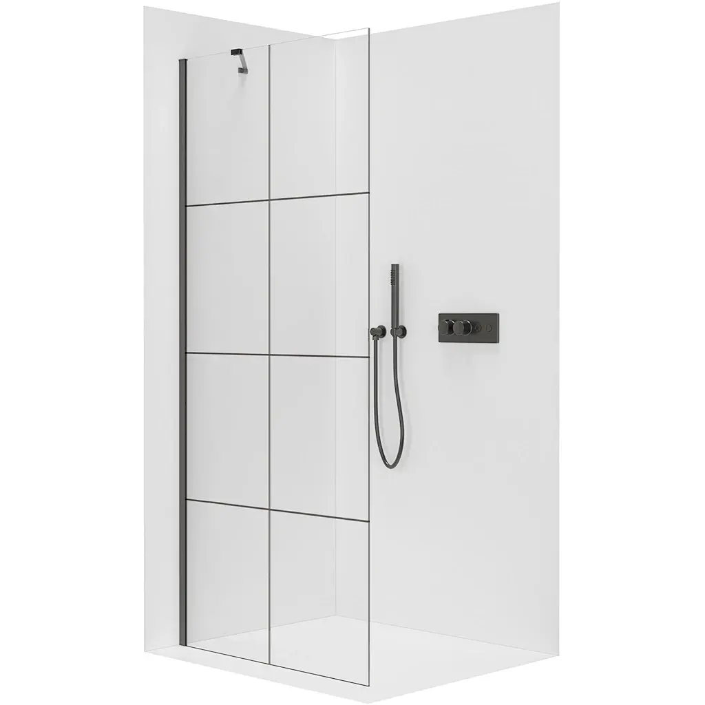 CERANO Sprchová zástěna Walk-in Onyx Y L/P 8 mm černá matná, industriální sklo 110x200 CER-8050BD1387