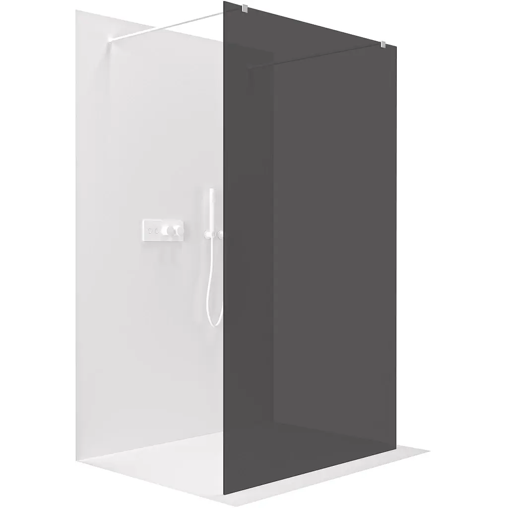 Sprchová zástěna Walk-in Onyx Duo L/P - 8 mm - hranatá vzpěra - bílá matná, grafitové sklo - 130x200 cm