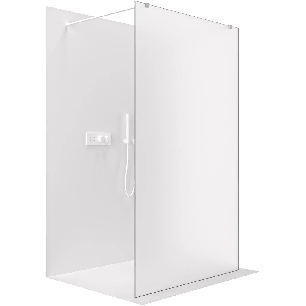 CERANO Sprchová zástěna Walk-in Onyx Duo L/P 8 mm hranatá vzpěra bílá matná, mléčné sklo 110x200 CER-8050BD1846