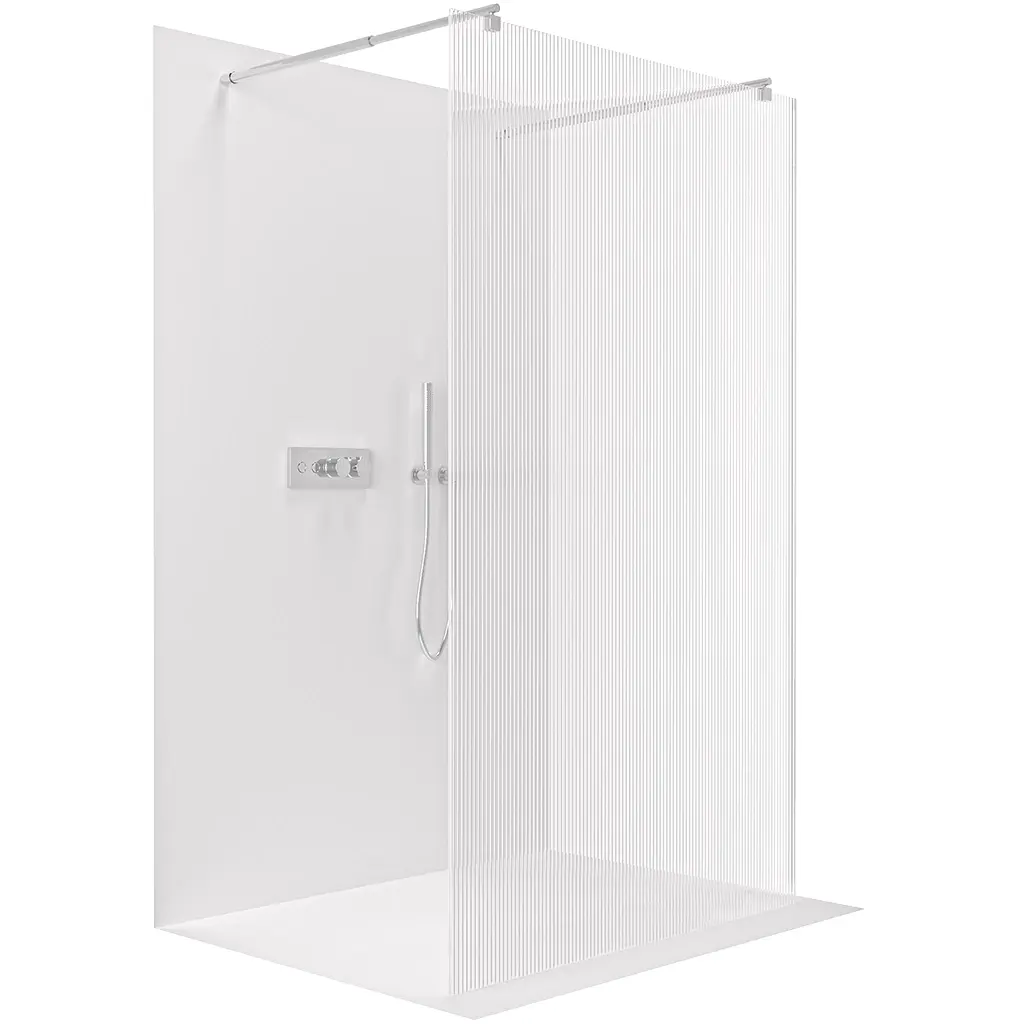 CERANO Sprchová zástěna Walk-in Onyx Duo L/P 8 mm kulatá vzpěra chrom, rýhované sklo 60x200  CER-8050BD2261