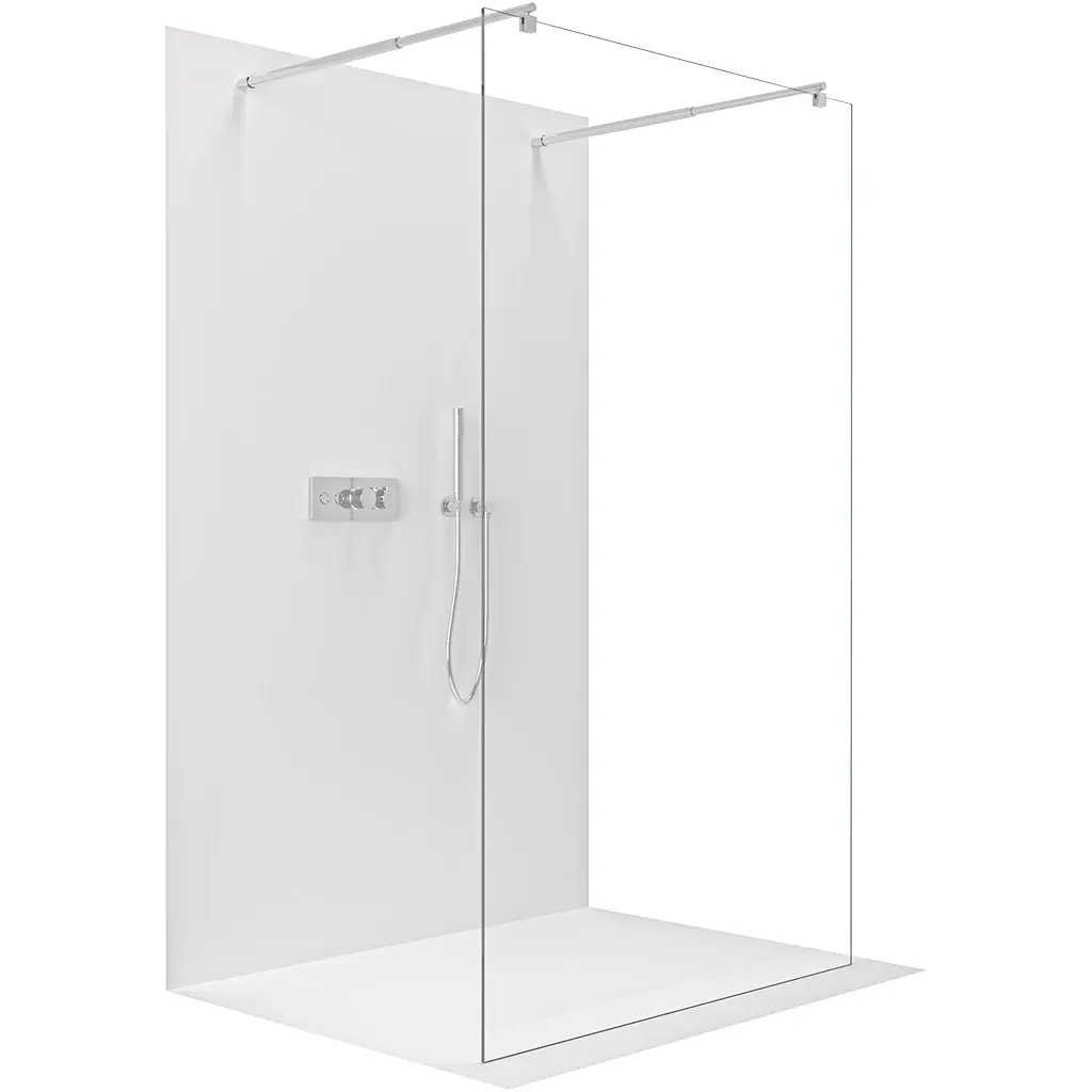 Sprchová zástěna Walk-in Onyx Duo L/P - 8 mm - kulatá vzpěra - chrom, transparentní sklo - 90x200 cm