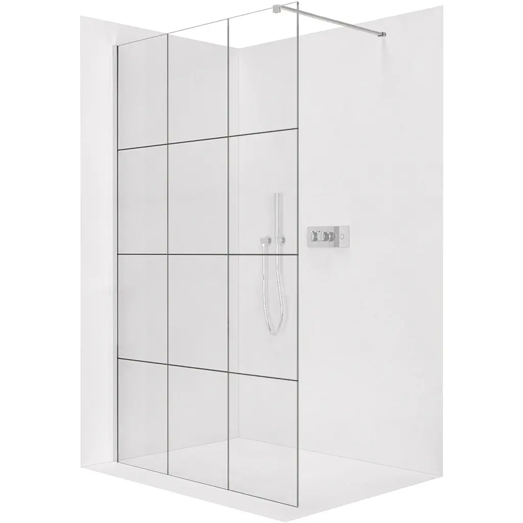 CERANO Sprchová zástěna Walk-in Onyx Cube L/P 8 mm hranatá vzpěra  chrom, industriální sklo 140x200  CER-8050BD489