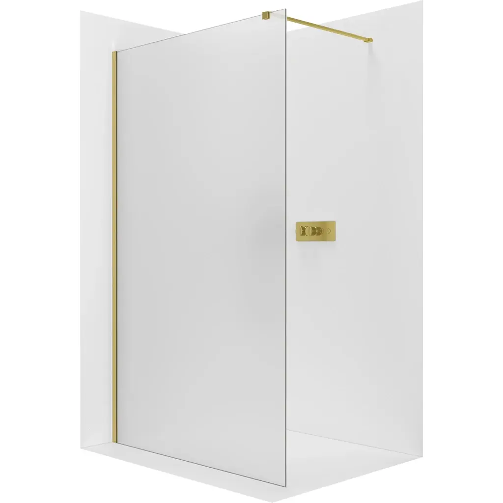 Sprchová zástěna Walk-in Onyx Cube L/P - 8 mm - hranatá vzpěra - zlatá, mléčné sklo - 100x200 cm