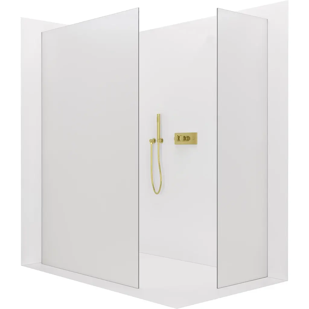 CERANO Sprchová zástěna Walk-in Crystal T L/P 8 mm bezvzpěrový systém zlatá, mléčné sklo 110x90x200  CER-8050BD5764
