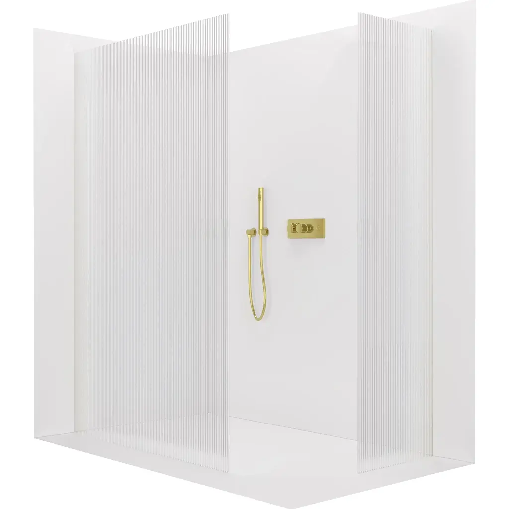 CERANO Sprchová zástěna Walk-in Crystal T L/P 8 mm bezvzpěrový systém zlatá, rýhované sklo 120x90x200  CER-8050BD5835