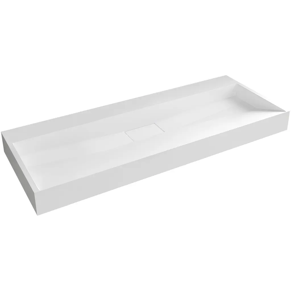 Umyvadlo z litého mramoru Vita - nástěnné i na desku - bílá matná - 100x46 cm
