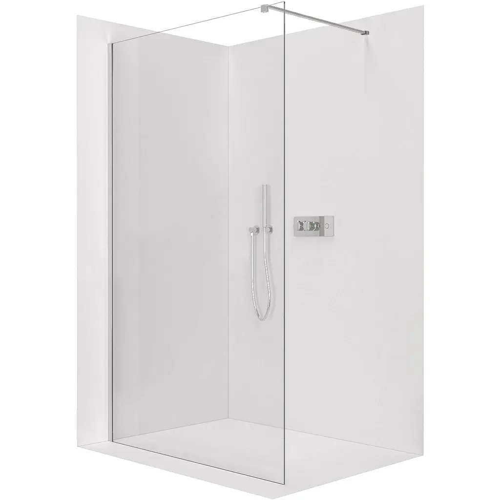 CERANO Sprchová zástěna Walk-in Onyx Cube L/P 8 mm hranatá vzpěra chrom, transparentní sklo 80x200  CER-8050BD694